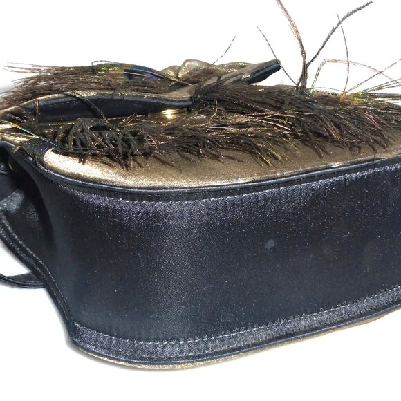 Unique Vintage Purse CUSTOM MADE PEACOCK FEATHERS Woman's PURSE Ladies Handbag - Picture 5 of 7